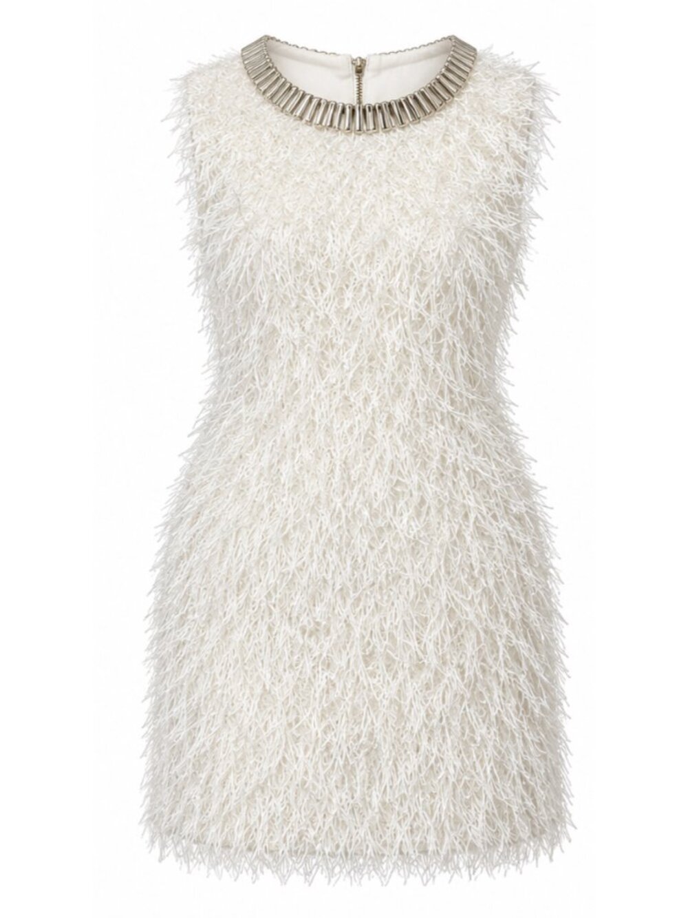 SMALL White Fringe  Dress